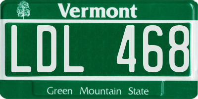 VT license plate LDL468