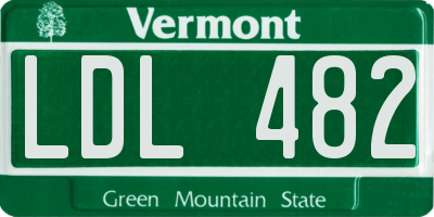 VT license plate LDL482
