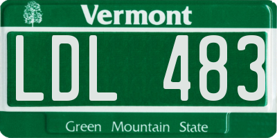 VT license plate LDL483