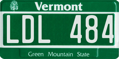 VT license plate LDL484