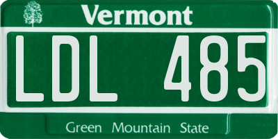 VT license plate LDL485