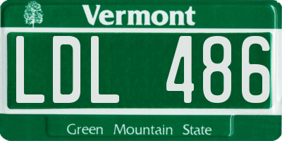 VT license plate LDL486