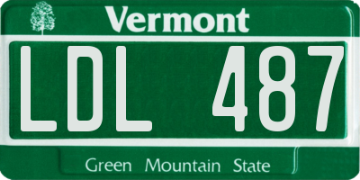 VT license plate LDL487