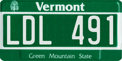 VT license plate LDL491