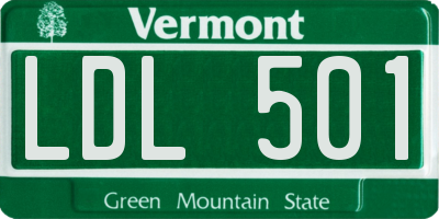 VT license plate LDL501