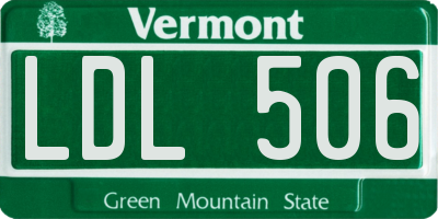 VT license plate LDL506
