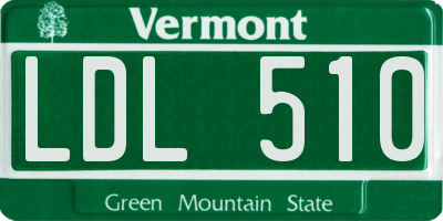 VT license plate LDL510