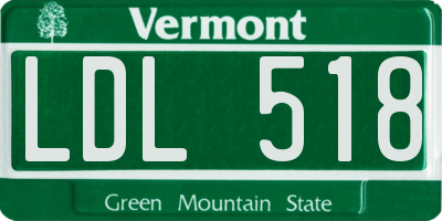 VT license plate LDL518