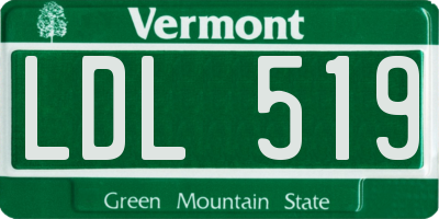 VT license plate LDL519