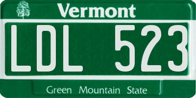 VT license plate LDL523