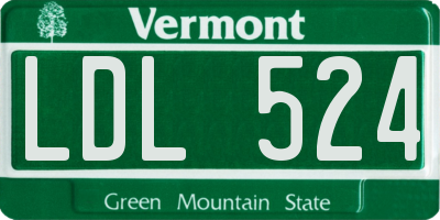 VT license plate LDL524