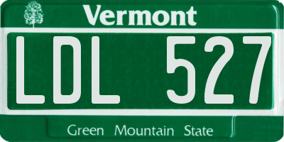 VT license plate LDL527