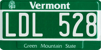 VT license plate LDL528