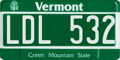 VT license plate LDL532
