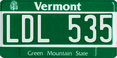 VT license plate LDL535