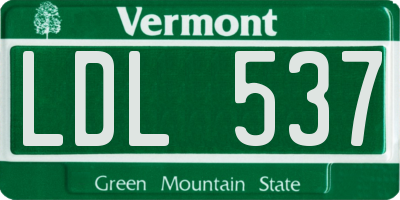 VT license plate LDL537