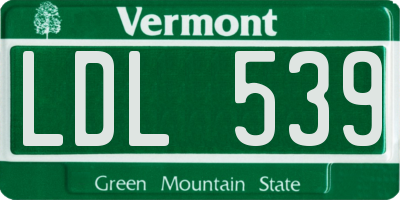 VT license plate LDL539