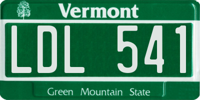 VT license plate LDL541