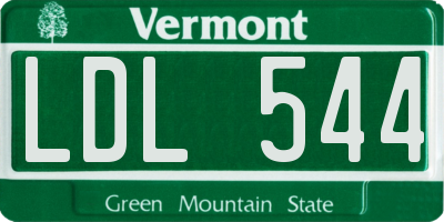 VT license plate LDL544