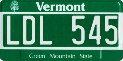 VT license plate LDL545