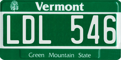 VT license plate LDL546