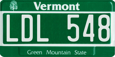 VT license plate LDL548