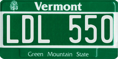 VT license plate LDL550