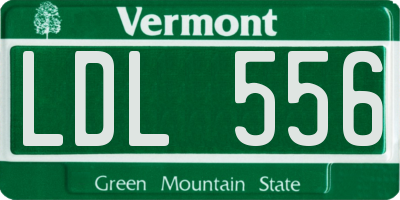 VT license plate LDL556