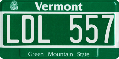 VT license plate LDL557