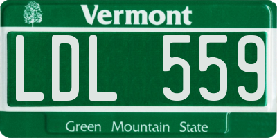 VT license plate LDL559