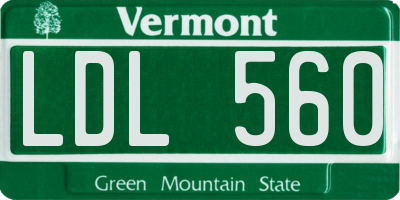 VT license plate LDL560