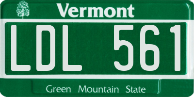 VT license plate LDL561