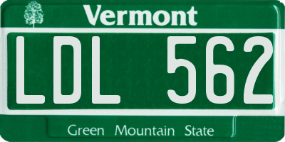 VT license plate LDL562