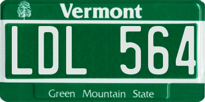 VT license plate LDL564
