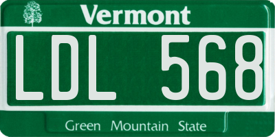 VT license plate LDL568