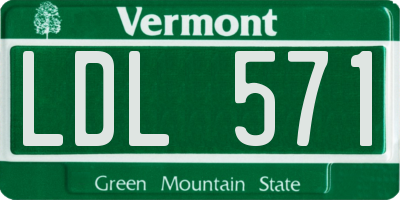VT license plate LDL571