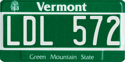 VT license plate LDL572