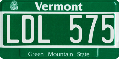 VT license plate LDL575