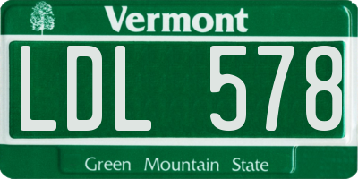 VT license plate LDL578