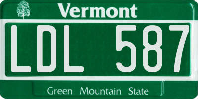 VT license plate LDL587