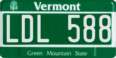 VT license plate LDL588