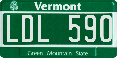 VT license plate LDL590