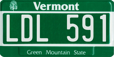 VT license plate LDL591