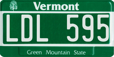 VT license plate LDL595