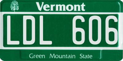 VT license plate LDL606