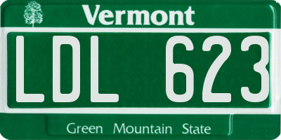 VT license plate LDL623