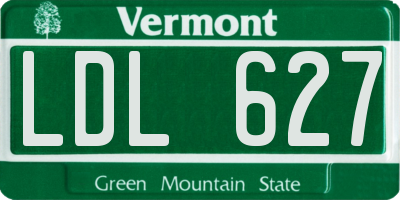 VT license plate LDL627