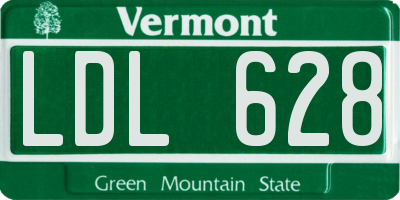VT license plate LDL628