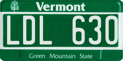 VT license plate LDL630