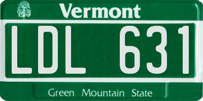 VT license plate LDL631
